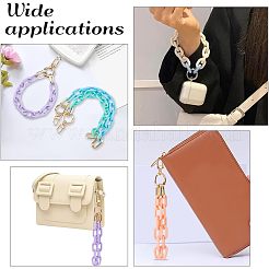 6 шт. 6-цветные непрозрачные акриловые ремешки-цепочки для запястья&nbsp;HJEW-CA0001-33