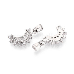 Латунные микропаве прозрачные подвески с фианитом&nbsp;KK-N259-12P