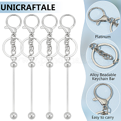 10шт. брелок для ключей из сплава с бусинами&nbsp;FIND-UN0007-24A