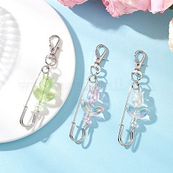 3 шт. подвесных украшений в виде тюльпанов из прозрачного акрила&nbsp;HJEW-JM04440