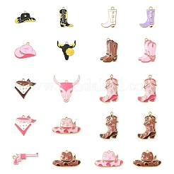 10 шт. 10 стиля подвески из сплава и эмали в стиле ковбоев на западе&nbsp;ENAM-YW0004-51