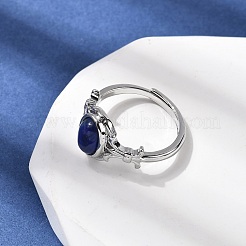 Природные лазурит кольца палец&nbsp;RJEW-A084-03P-08