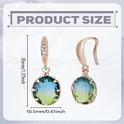 1 пара серег-подвесок из латуни с кубическим цирконием&nbsp;EJEW-LP0003-67B