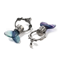 Большие подвески из натурального красочного флюорита с хвостом кита&nbsp;G-Q163-03AS-02