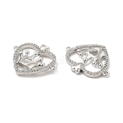 Шармы-соединители из латуни с микропаве из прозрачного кубического циркония&nbsp;KK-E068-VB044