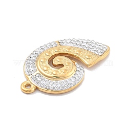 Подвески из полимерной глины и нержавеющей стали 304 со стразами&nbsp;RESI-R155-012G-06