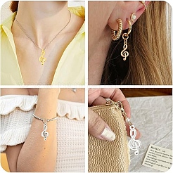 60 шт. 4-х цветные подвески в тибетском стиле со скрипичным ключом&nbsp;TIBEP-YW0002-09