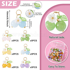 30 шт. 6-цветные подвески из натурального малайзийского нефрита&nbsp;PALLOY-TA00290