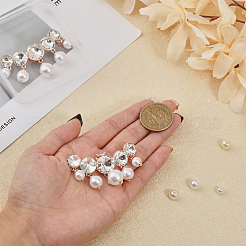 2шт пластиковые украшения для обуви с искусственным жемчугом и стразами&nbsp;FIND-FG0002-55LG