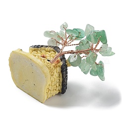 Смола и натуральный зеленый авантюрин модельный орнамент&nbsp;DJEW-Z001-01D