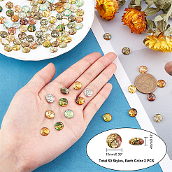 100шт стеклянные кабошоны&nbsp;GLAA-PH0001-16A