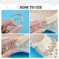 2 комплект из двухрядных цепочек с подвесками для обуви из АБС-пластика с жемчужными бусинами&nbsp;DIY-PH0007-07