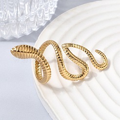 Кольца-манжеты из нержавеющей стали 304 в форме змеи для женщин&nbsp;RJEW-A091-15G