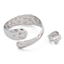 Браслет-манжета и кольцо из кованого железа в форме змеи&nbsp;SJEW-G085-01P