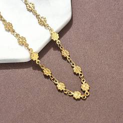 Цепочки из текстурированной цветочной цепочки из нержавеющей стали 304&nbsp;NJEW-Z084-01G