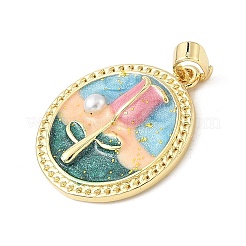 Латунь эмаль подвески&nbsp;KK-D358-01F-G