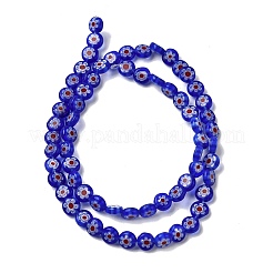 Ручной Millefiori стеклянные плоские круглые нити бисера&nbsp;LK-P011-22