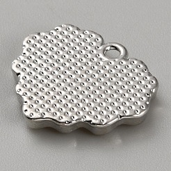 Акриловый кулон из сплава с бантиком белой серии&nbsp;PALLOY-WH0115-01P-03