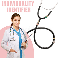 6 шт. 6-х цветный эмалированный сплав стетоскоп подвесные украшения&nbsp;HJEW-SP0001-34