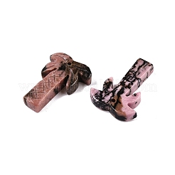 Подвески из кокосовой пальмы с натуральным родонитом&nbsp;G-N342-02D