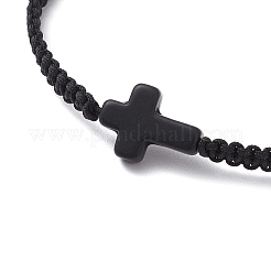 2шт плетеные браслеты из синтетической бирюзы и гематита для пары&nbsp;BJEW-JB11339