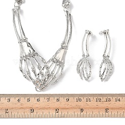 Ожерелья с подвесками и серьги-гвоздики из сплава для женщин&nbsp;LS-SJEW-B021-01P