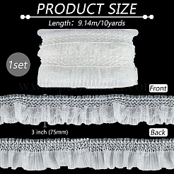10 ярд тканевой эластичной кружевной отделки со складками&nbsp;OCOR-FG0002-61