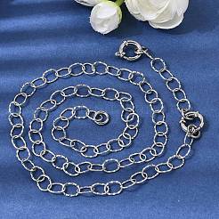 Ожерелье из нержавеющей стали 201 толщиной 6.5 мм с текстурированными овальными звеньями&nbsp;NJEW-K302-16P