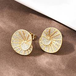 Серьги-гвоздики из циркония&nbsp;EJEW-A151-02A-G