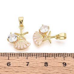 Латунные микропаве прозрачные кубические циркониевые подвески&nbsp;KK-N259-09A-G
