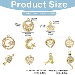 10 стиль подвески из сплава с кристаллами и стразами&nbsp;FIND-YW0005-21