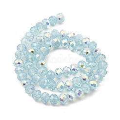 Запекание окрашенные прозрачные стеклянные бусины нити&nbsp;DGLA-A034-J8mm-B04