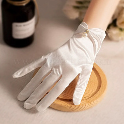 Перчатки невесты из атласной ткани&nbsp;AJEW-WH20816-030N