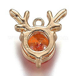 Позолоченные латунные подвески из микропаве из циркония&nbsp;LS-ZIRC-H105-02