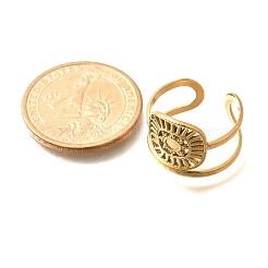 Квадрат с солнцем из нержавеющей стали 304 открытые манжеты для женщин&nbsp;LS-RJEW-M046-01G