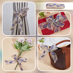 Полиэстеровая лента с рисунком в виде перьев&nbsp;OCOR-WH0101-151A