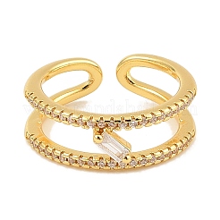 Манжеты из латуни с микро паве кубический цирконий для женщин&nbsp;RJEW-S392-22G