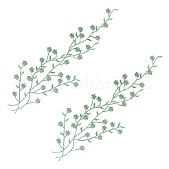 Полиэстер цветок вышивка нитью приклеивание/пришивание заплаток&nbsp;PATC-WH20017-19G