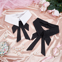 2шт. 2-х цветная полиэстеровая съемная блузка с накладным воротником&nbsp;AJEW-NB0003-96