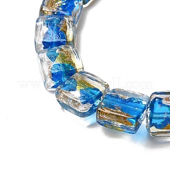 Бусины ручной работы из золотой и серебряной фольги в технике лэмпворк&nbsp;FOIL-C001-01A-08