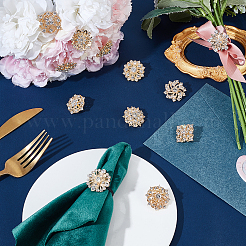 12 шт. броши из сплава цветов со стразами для одежды&nbsp;JEWB-WH0020-073G