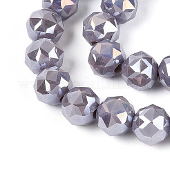 Нити из непрозрачных круглых бусин из стекла с цветным покрытием ab&nbsp;EGLA-T029-8mm-12A-02