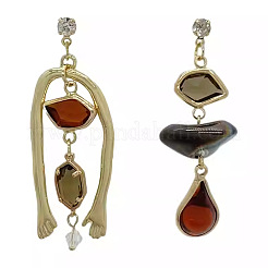 Серьги-подвески из цинкового сплава и смолы&nbsp;FS-WG0D0C1-01