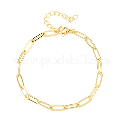 Браслеты-цепочки из латуни для скрепок для женщин&nbsp;BJEW-C140-24G