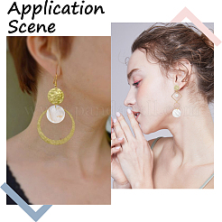 32 шт. плоские круглые/дисковые подвески из натуральной пресноводной ракушки&nbsp;SHEL-SC0001-98A