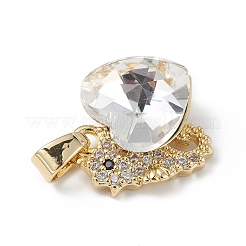 Настоящие 18-каратные позолоченные подвески из латуни с микропаве из кубического циркония&nbsp;KK-C015-02G-17