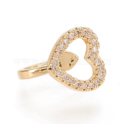 Латунные серьги-манжеты из прозрачного кубического циркония EJEW-M195-04G