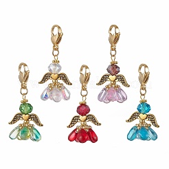 Подвесные украшения из сплава стеклянных цветов&nbsp;HJEW-MZ00207