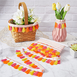 5.47 ярд полиэстеровой кружевной отделки с бахромой в этническом стиле&nbsp;SRIB-CY0001-32A