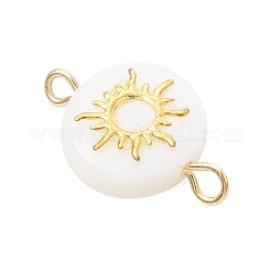 3 шт. 3 стиля натуральные пресноводные ракушки плоские круглые подвески-соединители&nbsp;PALLOY-JF04018-01